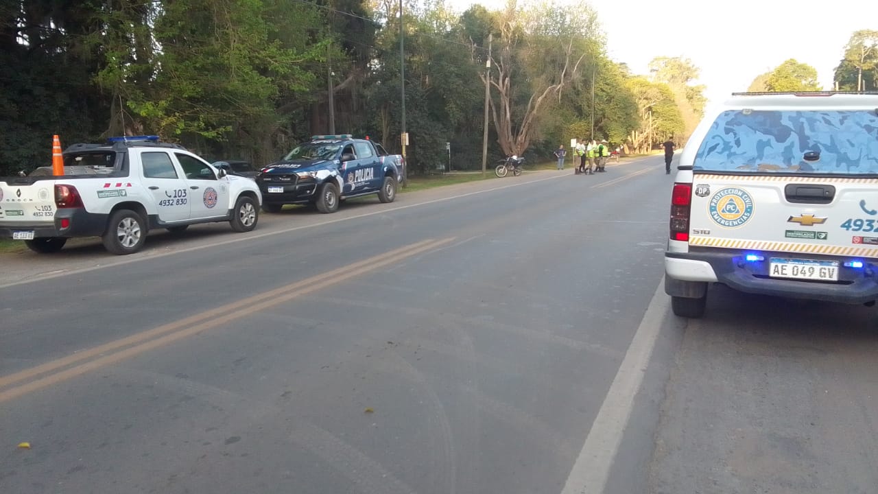 Motociclista terminó herido tras chocar con un auto en Ruta 9